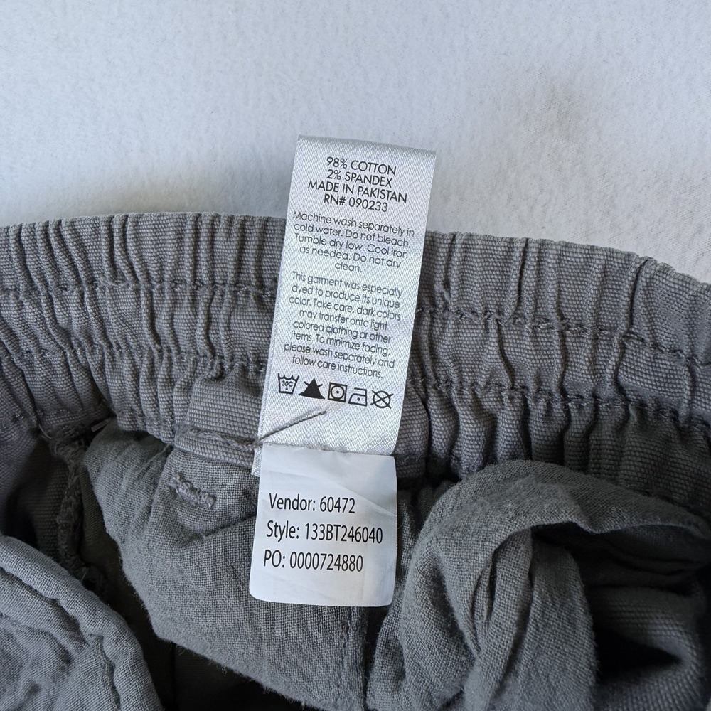 Pacsun Baggy Pants Mens Large Dark Gray Cargo Pockets Drawstring Utility NWT - Picture 4 of 10